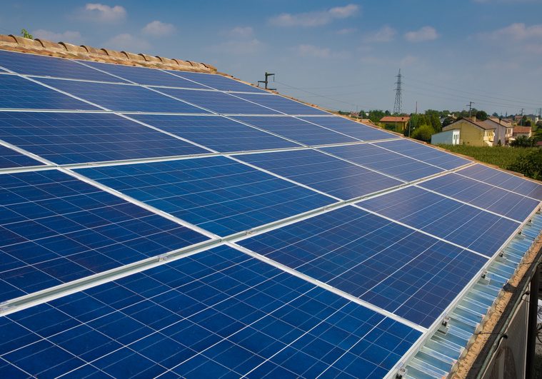 roof with solar panels