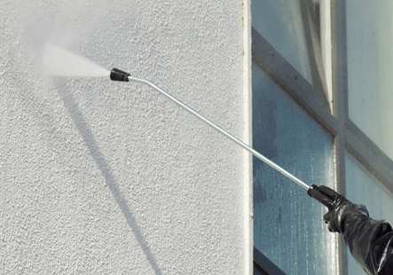 Hosing a wall